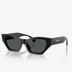 Versace Black Cat-Eye Sunglasses with Gold Logo